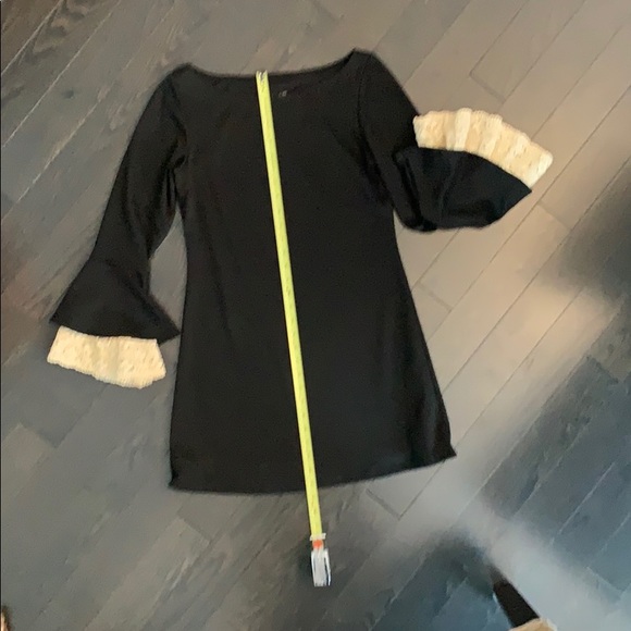 Mini Black Dress Lace Cream Cuffs - Size Small - Picture 5 of 8